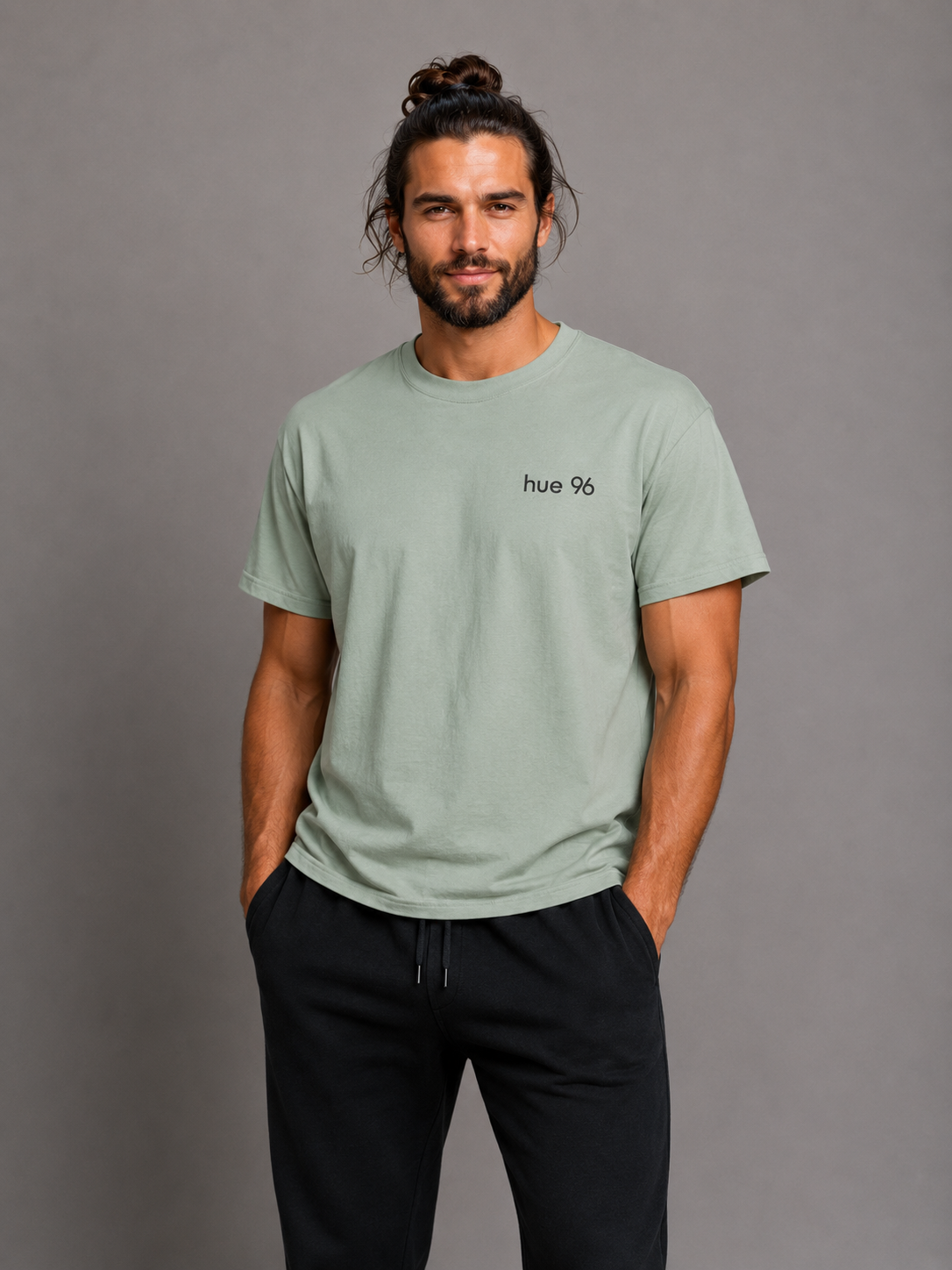 Minimal "hue96" Sage Pocket Tee