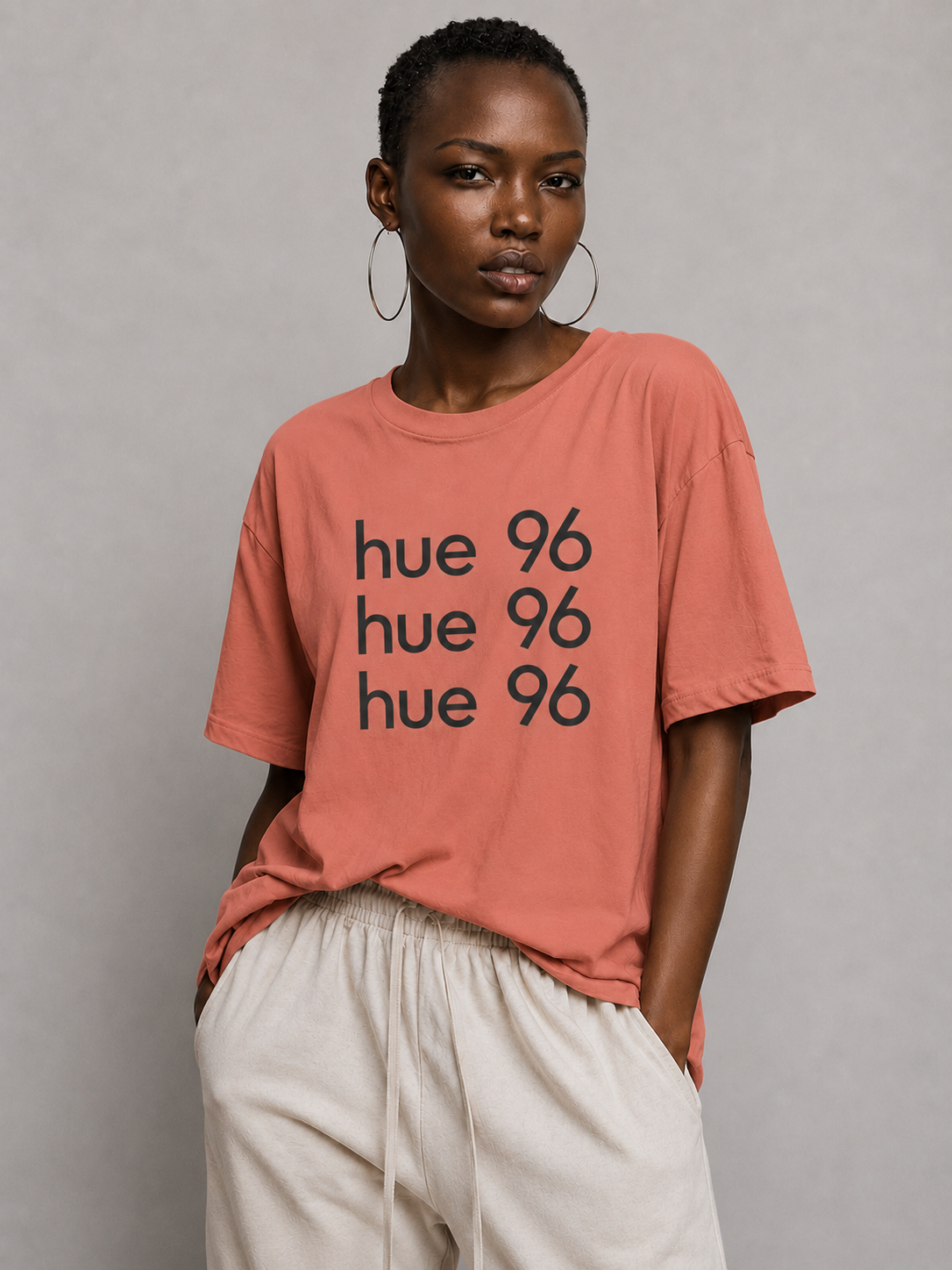 Minimal "hue96" Triple Logo Tee