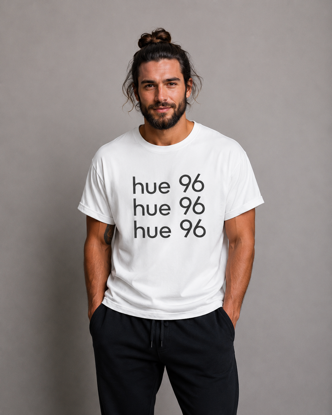 Minimal "hue96" Triple Logo Tee