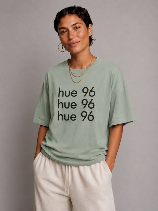 Minimal "hue96" Triple Logo Tee