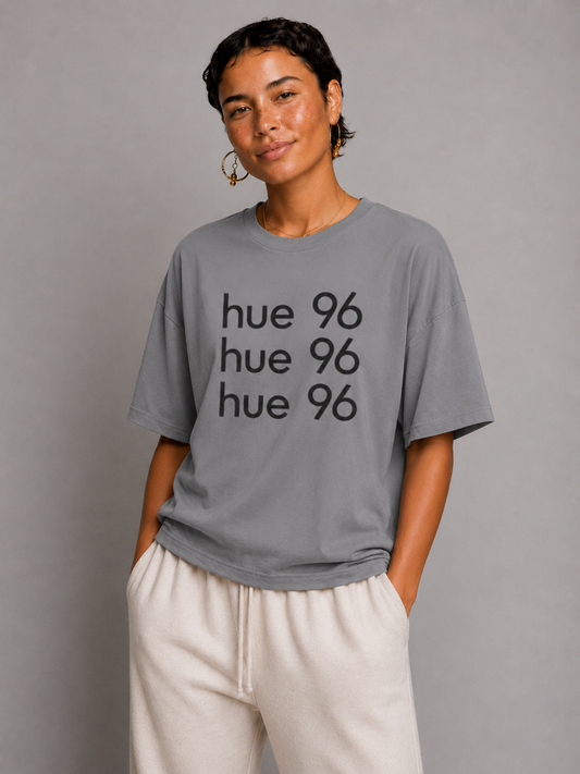 Minimal "hue96" Triple Logo Tee